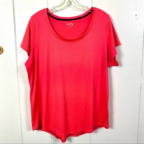 MTA SPORT T-SHIRT SHORT SLEEVES SCOOP NECK SIZE 1X COLOR CORAL-PINK - Picture 2 of 8